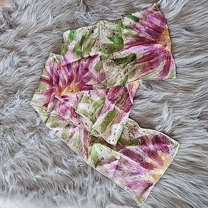 Linda Marcille Habotai Silk Scarf - Hand Painted and Blocked - New